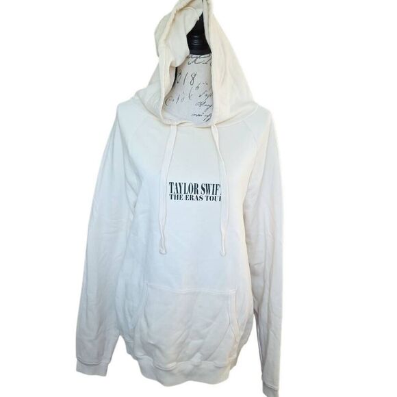 Taylor Swift Women's Size Large Cream Eras Tour Oversized Hoodie - Picture 1 of 7